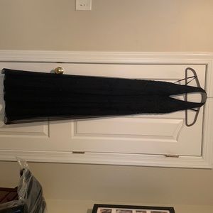 Black formal jump suit with sequence shear black